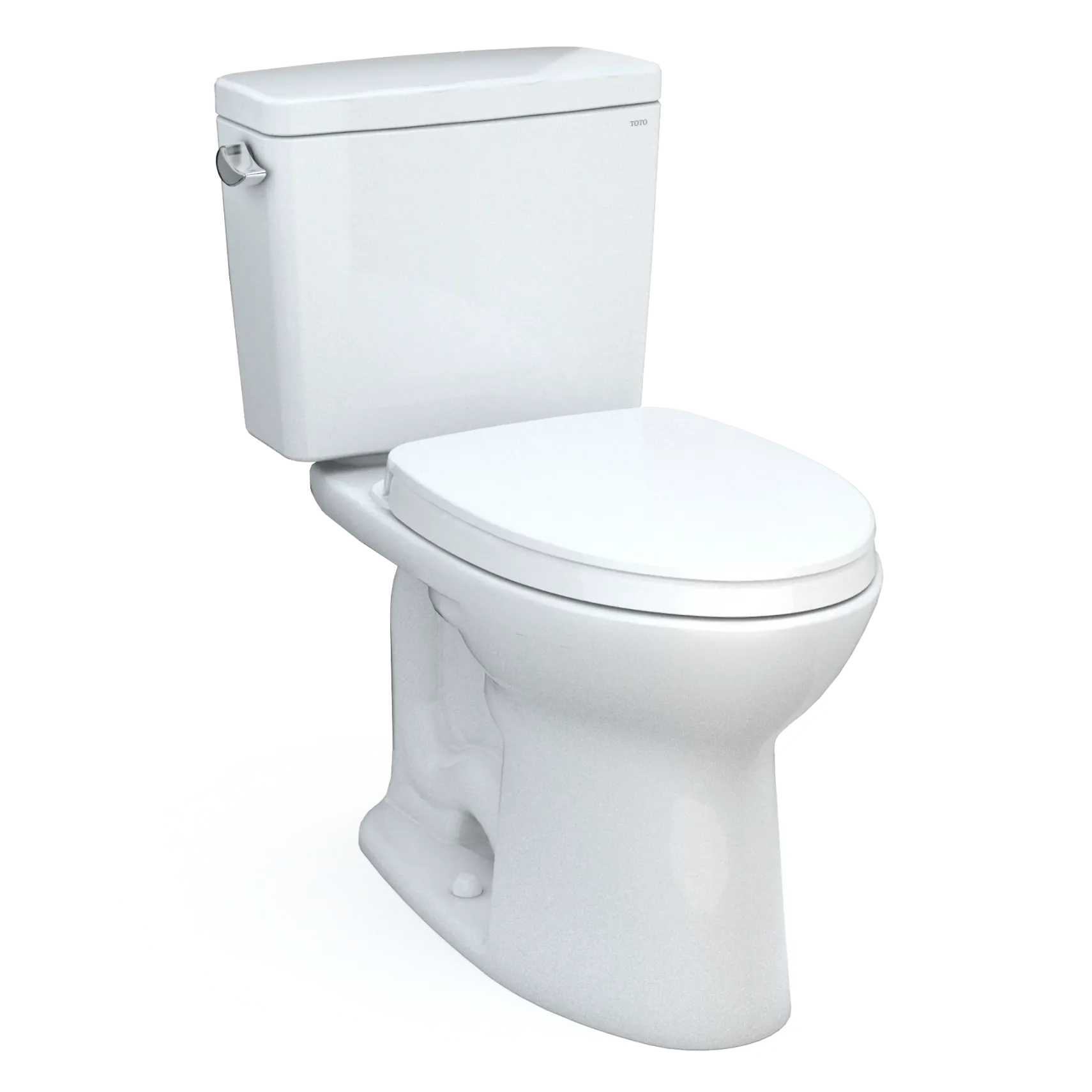 TOTO Drake Two-Piece Elongated 1.6 GPF Universal Height TORNADO FLUSH Toilet with CEFIONTECT, Cotton White, Vitreous China, CST776CSFG#01