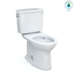 TOTO Drake Two-Piece Elongated 1.28 GPF TORNADO FLUSH Toilet with CEFIONTECT, Cotton White, Vitreous China, CST776CEG#01