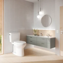 TOTO Drake Two-Piece Elongated 1.28 GPF TORNADO FLUSH Toilet with CEFIONTECT, Cotton White, Vitreous China, CST776CEG#01