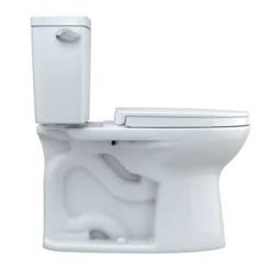 TOTO Drake Two-Piece Elongated 1.28 GPF Universal Height TORNADO FLUSH Toilet with 10 Inch Rough-In, CEFIONTECT, and SoftClose Seat, WASHLET+ Ready, Cotton White, Vitreous China, MS776124CEFG.10#01