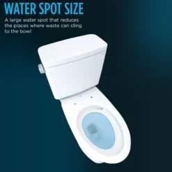 TOTO Drake Two-Piece Elongated 1.28 GPF Universal Height TORNADO FLUSH Toilet with CEFIONTECT and 10 Inch Rough-In, Cotton White, Vitreous China, CST776CEFG.10#01