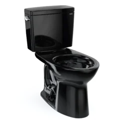TOTO Drake Two-Piece Elongated 1.6 GPF Universal Height TORNADO FLUSH Toilet, Ebony, Vitreous China, CST776CSF#51