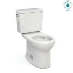 TOTO Drake Two-Piece Round 1.28 GPF Universal Height TORNADO FLUSH Toilet with CEFIONTECT, Colonial White, Vitreous China, CST775CEFG#11