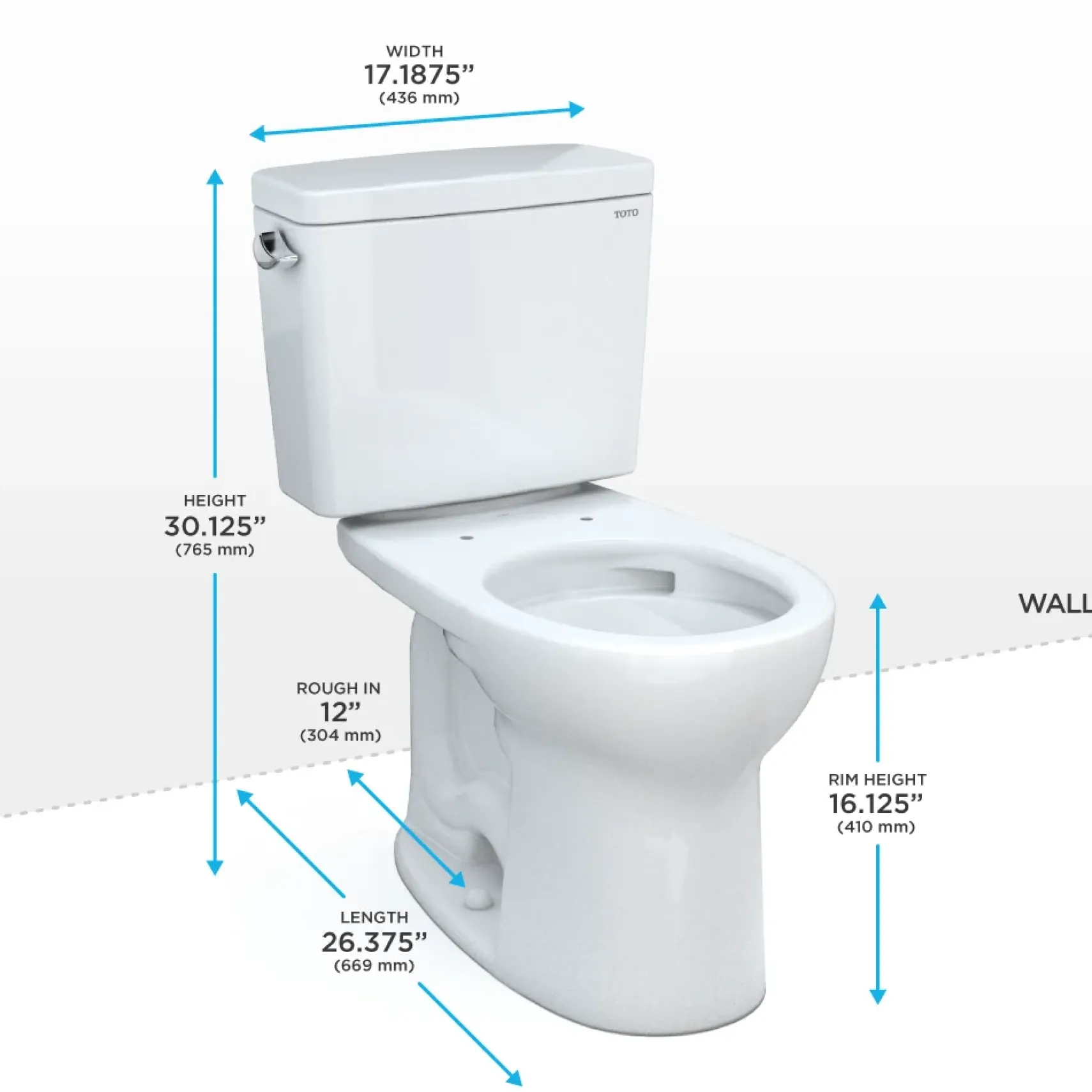 TOTO Drake Two-Piece Round 1.28 GPF Universal Height TORNADO FLUSH Toilet with CEFIONTECT, Cotton White, Vitreous China, CST775CEFG#01