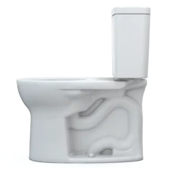 TOTO Drake Two-Piece Round 1.28 GPF Universal Height TORNADO FLUSH Toilet with CEFIONTECT, Cotton White, Vitreous China, CST775CEFG#01