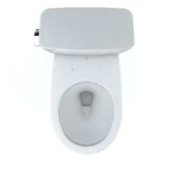 TOTO Drake Two-Piece Round 1.28 GPF Universal Height TORNADO FLUSH Toilet with CEFIONTECT, Cotton White, Vitreous China, CST775CEFG#01