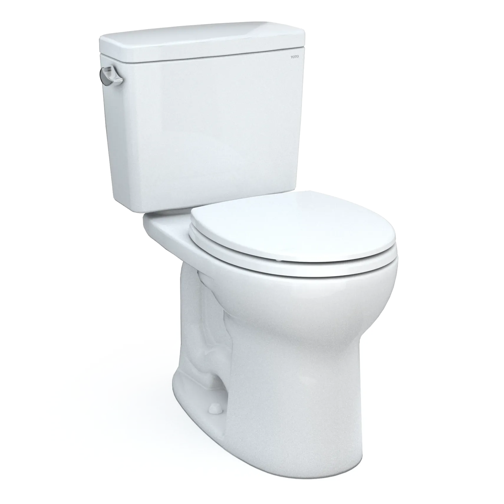 TOTO Drake Two-Piece Round 1.28 GPF Universal Height TORNADO FLUSH Toilet with CEFIONTECT, Cotton White, Vitreous China, CST775CEFG#01