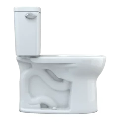 TOTO Drake Two-Piece Round 1.28 GPF Universal Height TORNADO FLUSH Toilet with CEFIONTECT, Cotton White, Vitreous China, CST775CEFG#01