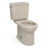 TOTO Drake Two-Piece Round 1.6 GPF Universal Height TORNADO FLUSH Toilet with CEFIONTECT, Bone, Vitreous China, CST775CSFG#03