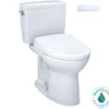 TOTO Drake WASHLET+ Two-Piece Elongated 1.6 GPF Universal Height TORNADO FLUSH Toilet with S7A Contemporary Bidet Seat, 10 Inch Rough-In, Cotton White, Vitreous China|Plastic, MW7764736CSFG.10#01