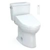 TOTO Drake WASHLET+ Two-Piece Elongated 1.6 GPF Universal Height TORNADO FLUSH Toilet with C5 Bidet Seat, Cotton White, Vitreous China, MW7763084CSFG#01
