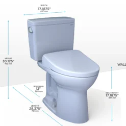 TOTO Drake WASHLET+ Two-Piece Elongated 1.6 GPF Universal Height TORNADO FLUSH Toilet and S7A Contemporary Bidet Seatwith Auto Flush, Cotton White, Vitreous China|Plastic, MW7764736CSFGA#01