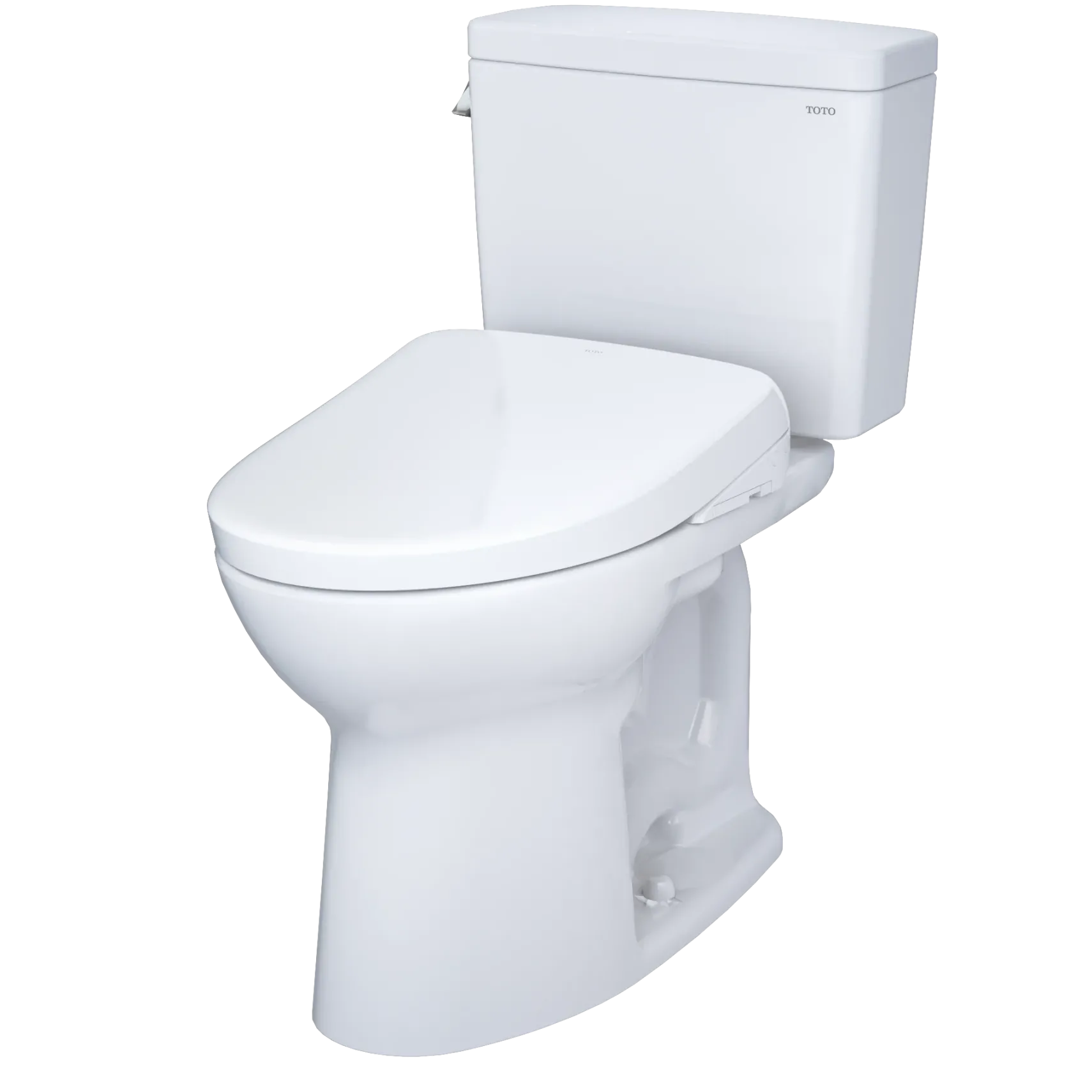 TOTO Drake WASHLET+ Two-Piece Elongated 1.6 GPF Universal Height TORNADO FLUSH Toilet and S7 Contemporary Bidet Seat with Auto Flush, 10 Inch Rough-In, Cotton White, Vitreous China|Plastic, MW7764726CSFGA.10#01