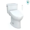 TOTO Drake WASHLET+ Two-Piece Elongated 1.28 GPF Universal Height TORNADO FLUSH Toilet with C5 Bidet Seat, 10 Inch Rough-In, Cotton White, Vitreous China, MW7763084CEFG.10#01
