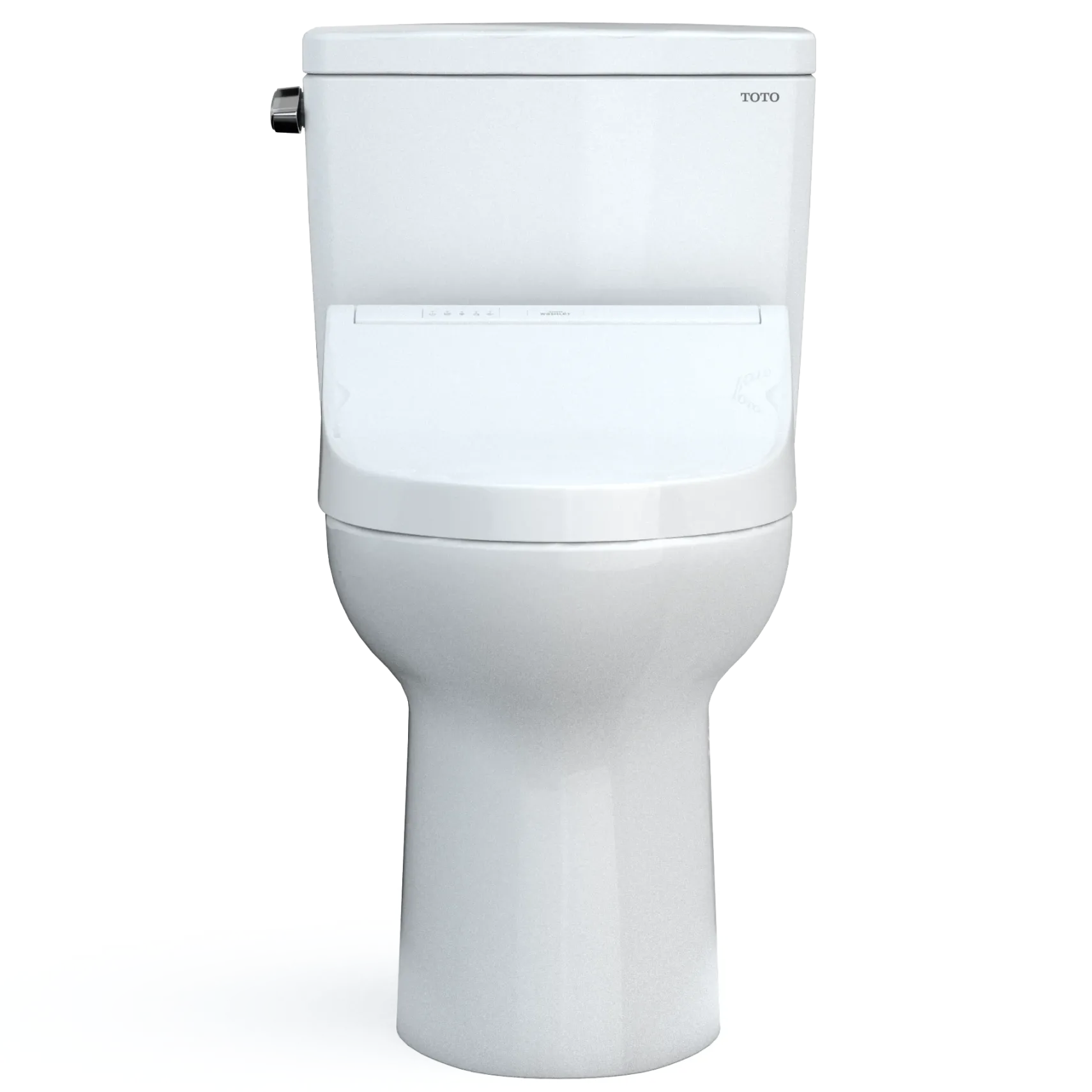 TOTO Drake WASHLET+ Two-Piece Elongated 1.28 GPF Universal Height TORNADO FLUSH Toilet with C5 Bidet Seat, Cotton White, Vitreous China, MW7763084CEFG#01