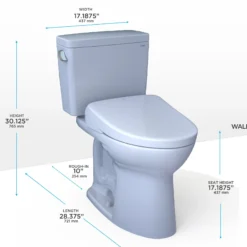 TOTO Drake WASHLET+ Two-Piece Elongated 1.6 GPF Universal Height TORNADO FLUSH Toilet with S7 Contemporary Bidet Seat, 10 Inch Rough-In, Cotton White, Vitreous China|Plastic, MW7764726CSFG.10#01