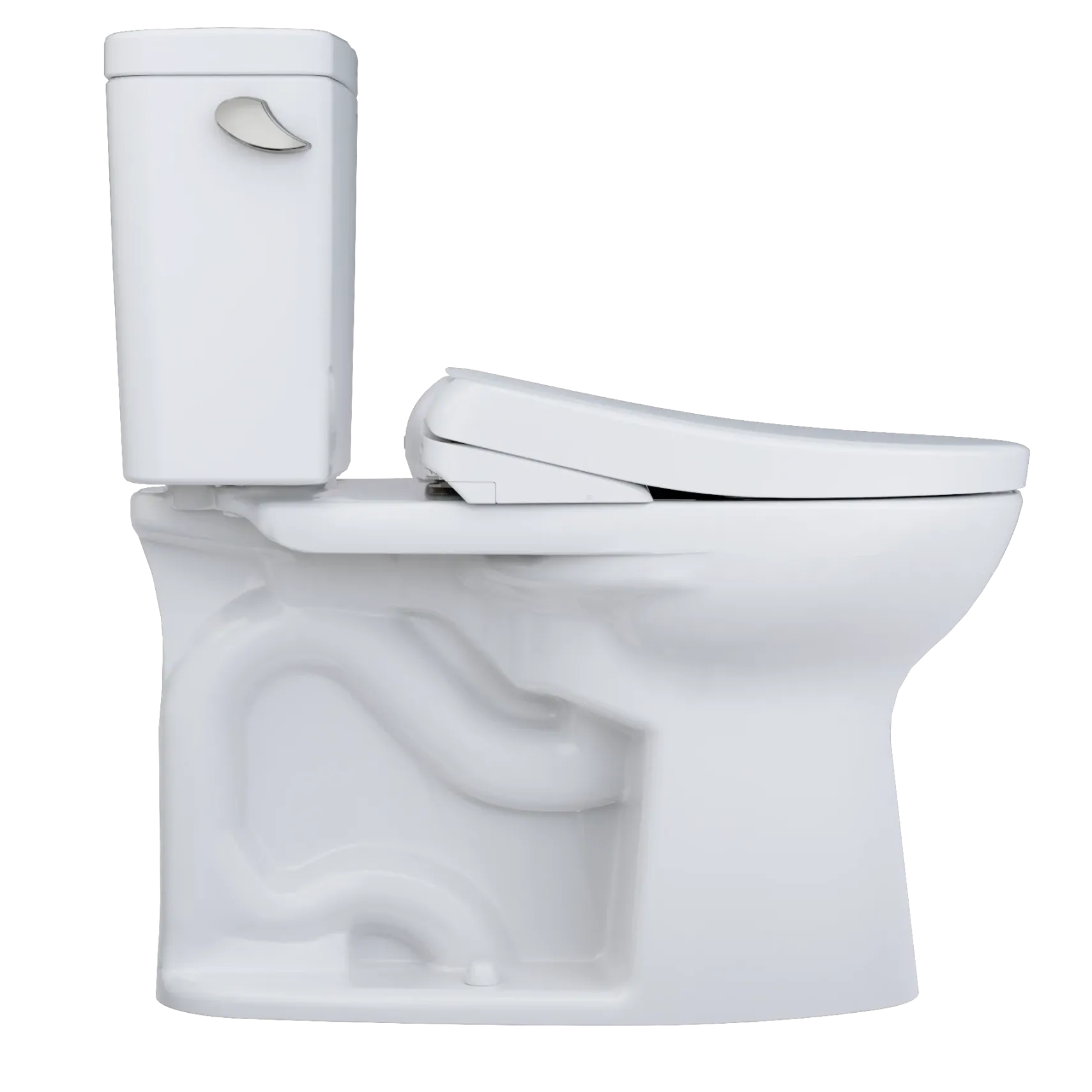 TOTO Drake WASHLET+ Two-Piece Elongated 1.6 GPF Universal Height TORNADO FLUSH Toilet with S7 Contemporary Bidet Seat, 10 Inch Rough-In, Cotton White, Vitreous China|Plastic, MW7764726CSFG.10#01