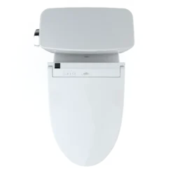 TOTO Drake WASHLET+ Two-Piece Elongated 1.6 GPF Universal Height TORNADO FLUSH Toilet with C5 Bidet Seat, 10 Inch Rough-In, Cotton White, Vitreous China, MW7763084CSFG.10#01