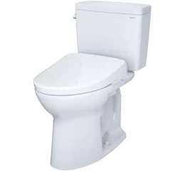 TOTO Drake WASHLET+ Two-Piece Elongated 1.6 GPF Universal Height TORNADO FLUSH Toilet and S7A Contemporary Bidet Seat with Auto Flush, 10 Inch Rough-In, Cotton White, Vitreous China|Plastic, MW7764736CSFGA.10#01