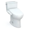 TOTO Drake WASHLET+ Two-Piece Elongated 1.6 GPF Universal Height TORNADO FLUSH Toilet with C2 Bidet Seat, Cotton White, Vitreous China, MW7763074CSFG#01