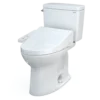 TOTO Drake WASHLET+ Two-Piece Elongated 1.28 GPF Universal Height TORNADO FLUSH Toilet with C2 Bidet Seat, Cotton White, Vitreous China, MW7763074CEFG#01