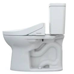 TOTO Drake WASHLET+ Two-Piece Elongated 1.6 GPF TORNADO FLUSH Toilet with C2 Bidet Seat, Cotton White, Vitreous China, MW7763074CSG#01