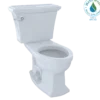 TOTO Eco Clayton Two-Piece Elongated 1.28 GPF Universal Height Toilet, Cotton White, Vitreous China, CST784EF#01