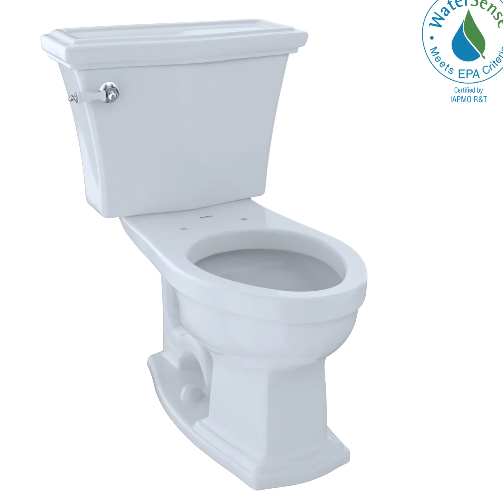 TOTO Eco Clayton Two-Piece Elongated 1.28 GPF Universal Height Toilet, Cotton White, Vitreous China, CST784EF#01