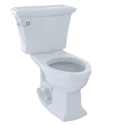 TOTO Eco Clayton Two-Piece Elongated 1.28 GPF Universal Height Toilet, Cotton White, Vitreous China, CST784EF#01