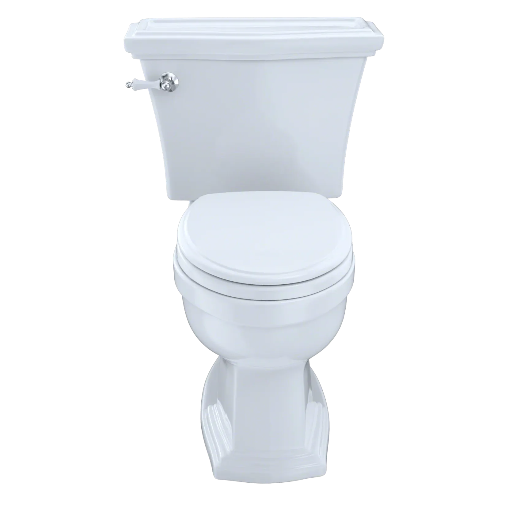 TOTO Eco Clayton Two-Piece Elongated 1.28 GPF Universal Height Toilet, Cotton White, Vitreous China, CST784EF#01