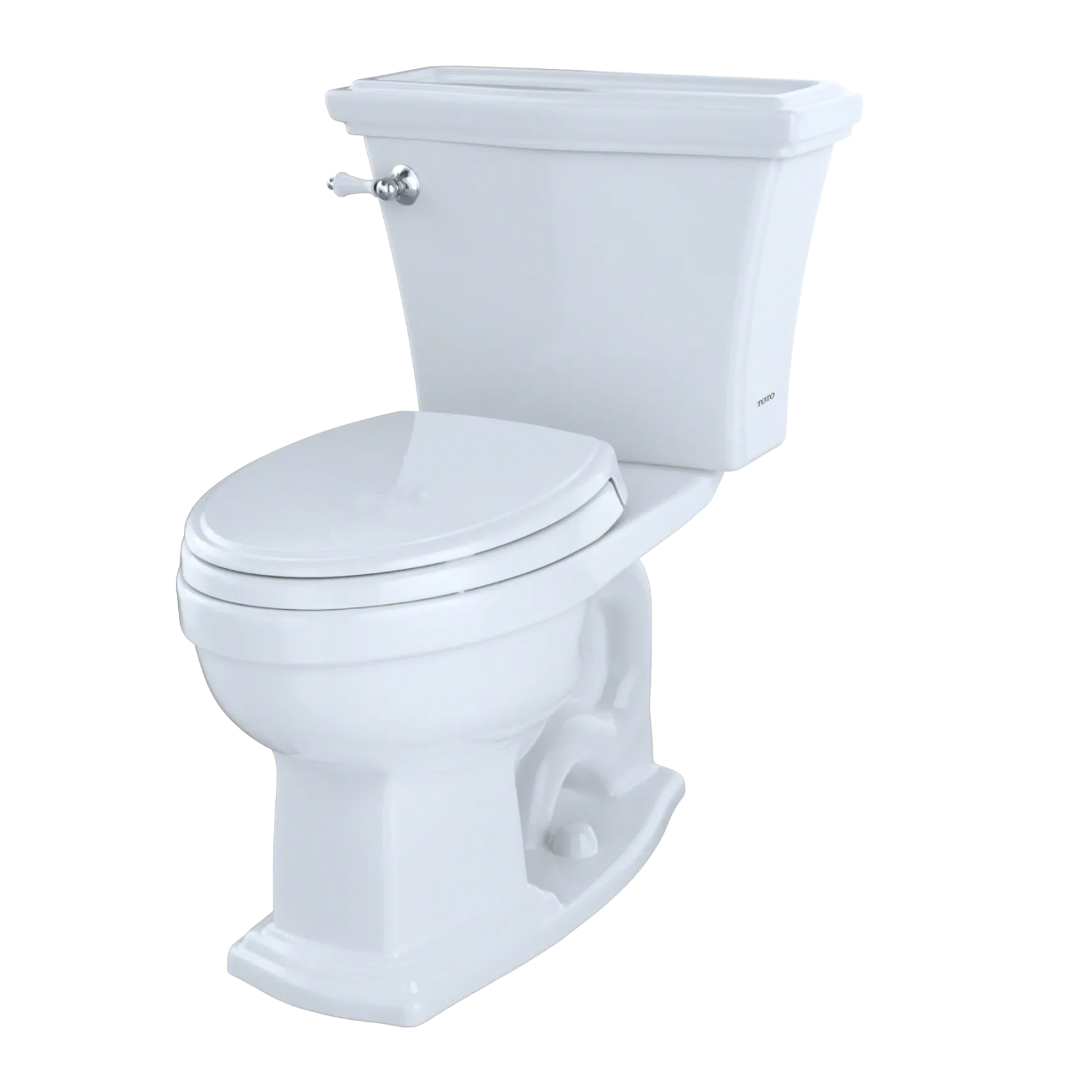 TOTO Eco Clayton Two-Piece Elongated 1.28 GPF Universal Height Toilet, Cotton White, Vitreous China, CST784EF#01