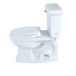 TOTO Eco Clayton Two-Piece Elongated 1.28 GPF Universal Height Toilet, Cotton White, Vitreous China, CST784EF#01