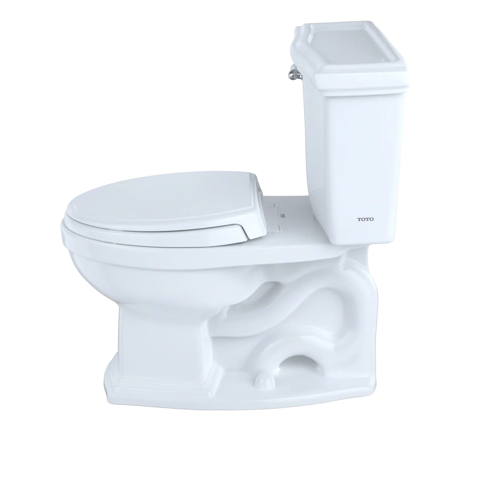 TOTO Eco Clayton Two-Piece Elongated 1.28 GPF Universal Height Toilet, Cotton White, Vitreous China, CST784EF#01