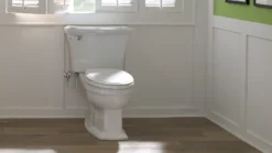 TOTO Eco Clayton Two-Piece Elongated 1.28 GPF Universal Height Toilet, Cotton White, Vitreous China, CST784EF#01