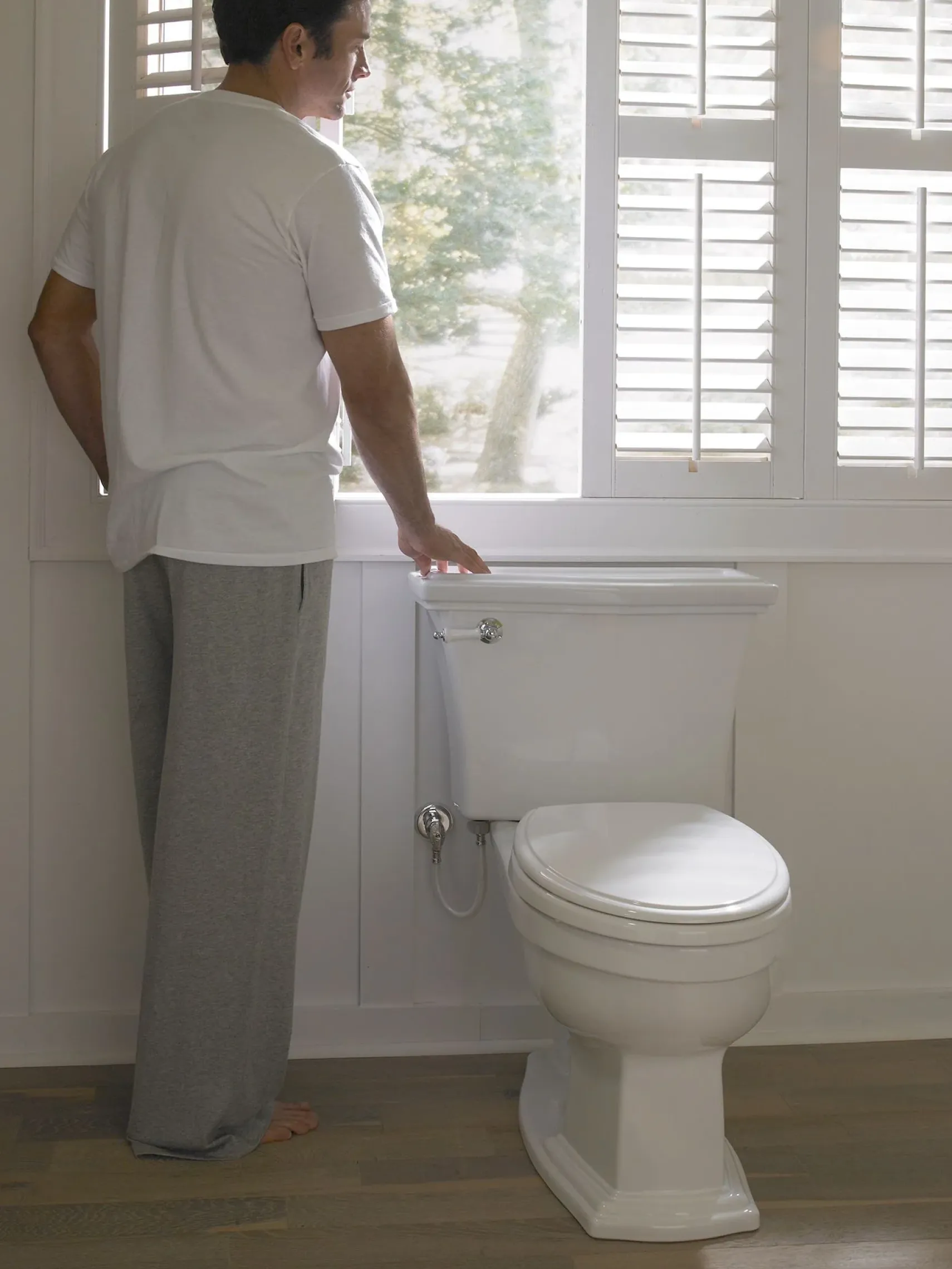 TOTO Eco Clayton Two-Piece Elongated 1.28 GPF Universal Height Toilet, Cotton White, Vitreous China, CST784EF#01