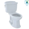 TOTO Eco Dartmouth Two-Piece Elongated 1.28 GPF Universal Height Toilet, Cotton White, Vitreous China, CST754EF#01