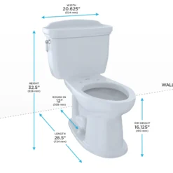 TOTO Eco Dartmouth Two-Piece Elongated 1.28 GPF Universal Height Toilet, Sedona Beige, Vitreous China, CST754EF#12
