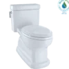 TOTO Eco Guinevere Elongated 1.28 GPF Universal Height Skirted Toilet with CEFIONTECT and SoftClose Seat, Cotton White, Vitreous China|Plastic, MS974224CEFG#01