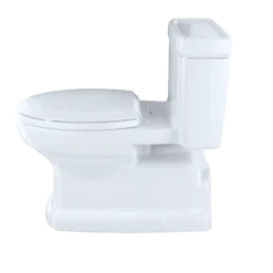 TOTO Eco Guinevere Elongated 1.28 GPF Universal Height Skirted Toilet with CEFIONTECT and SoftClose Seat, Cotton White, Vitreous China|Plastic, MS974224CEFG#01