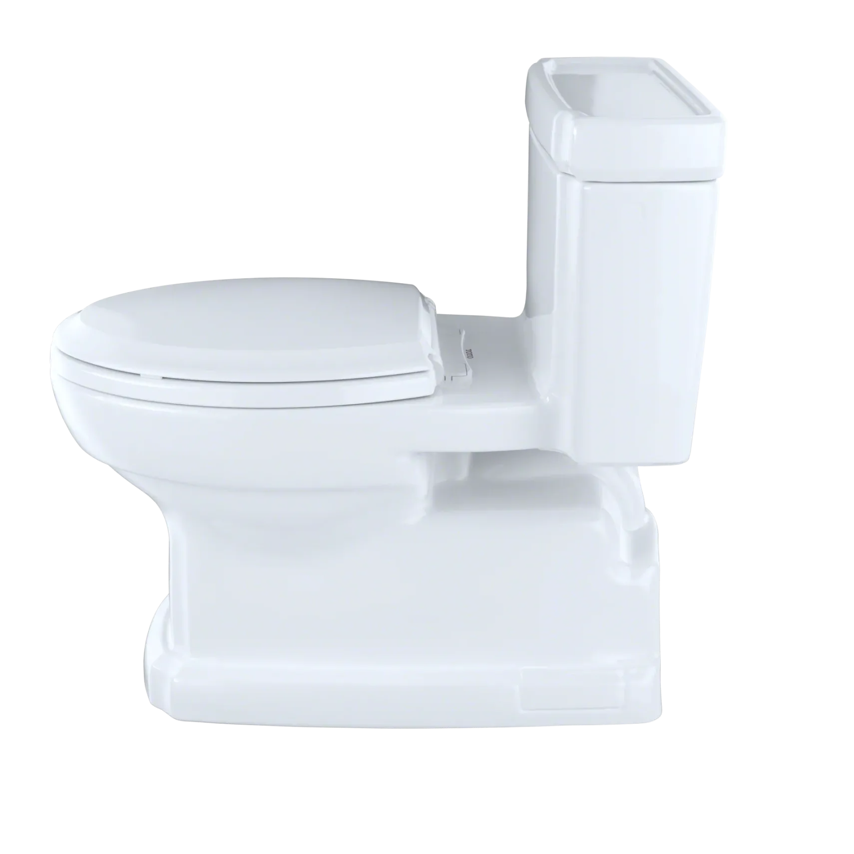 TOTO Eco Guinevere Elongated 1.28 GPF Universal Height Skirted Toilet with CEFIONTECT and SoftClose Seat, Cotton White, Vitreous China|Plastic, MS974224CEFG#01
