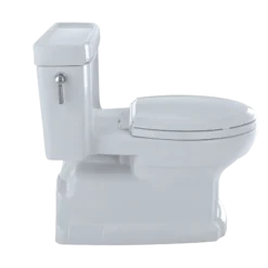 TOTO Eco Guinevere Elongated 1.28 GPF Universal Height Skirted Toilet with CEFIONTECT and SoftClose Seat, Cotton White, Vitreous China|Plastic, MS974224CEFG#01