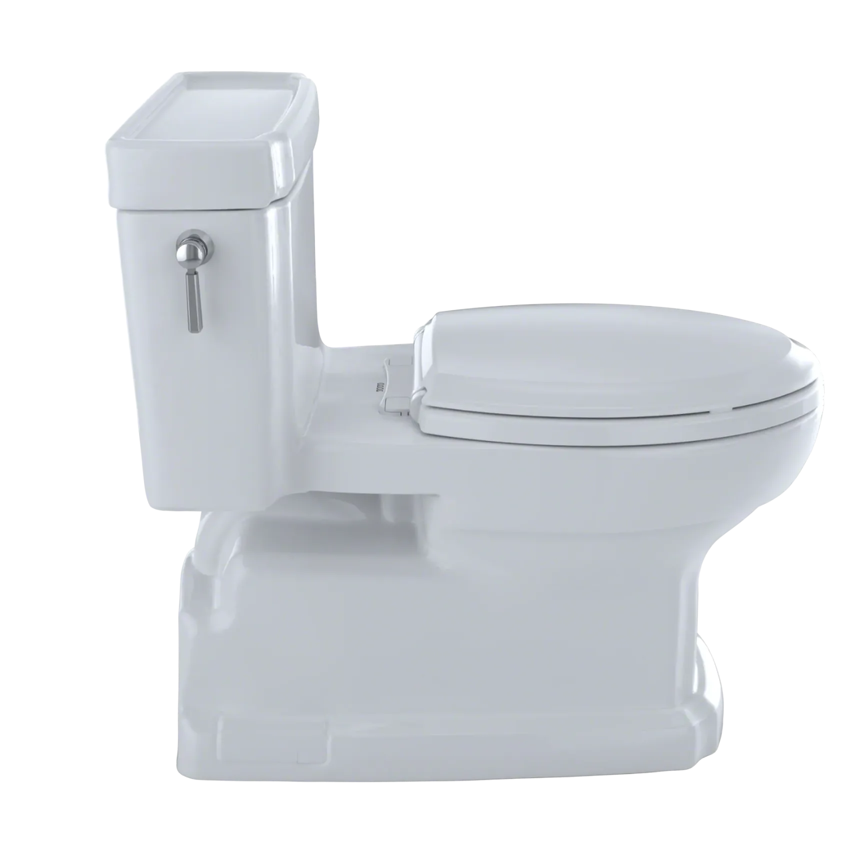 TOTO Eco Guinevere Elongated 1.28 GPF Universal Height Skirted Toilet with CEFIONTECT and SoftClose Seat, Cotton White, Vitreous China|Plastic, MS974224CEFG#01