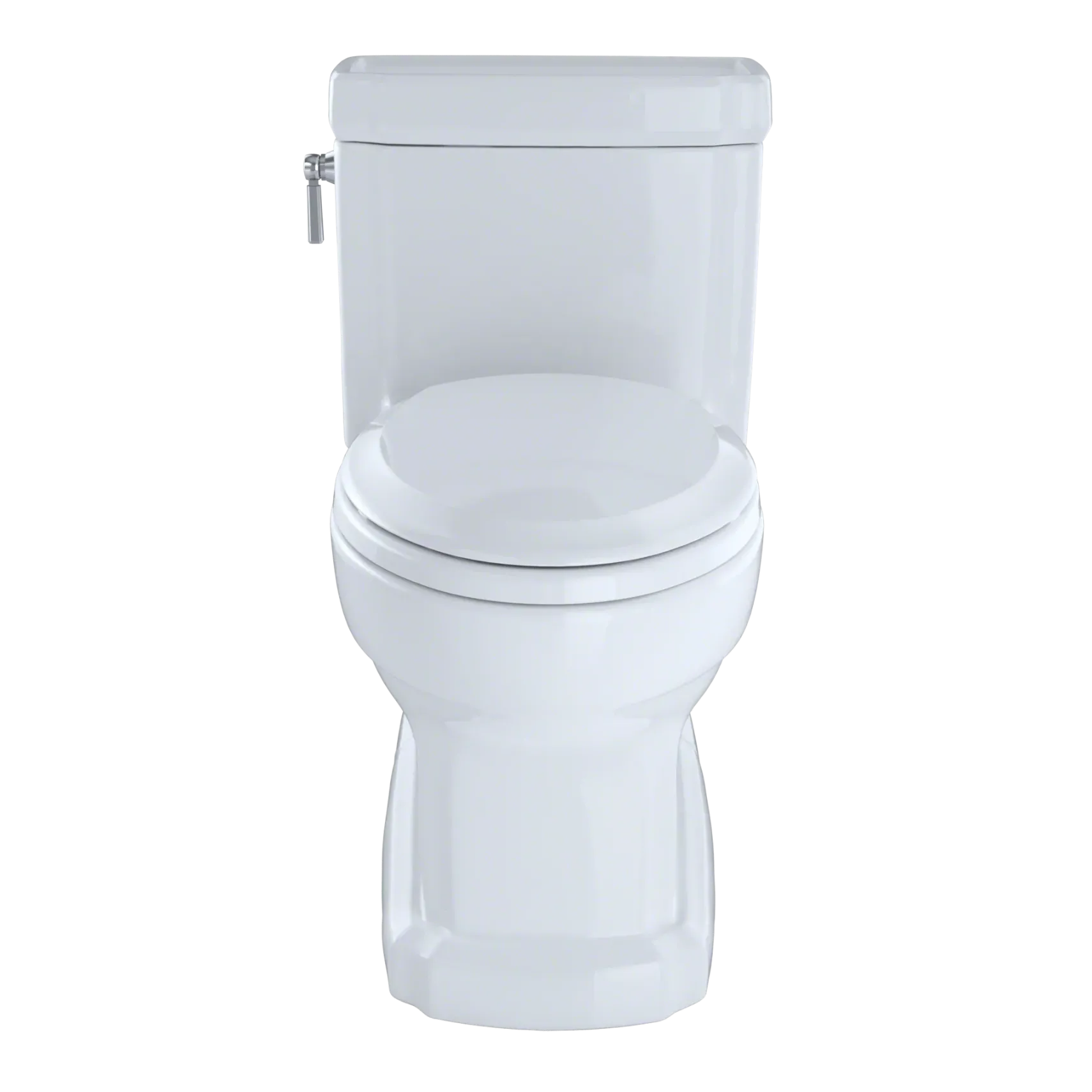 TOTO Eco Guinevere Elongated 1.28 GPF Universal Height Skirted Toilet with CEFIONTECT and SoftClose Seat, Cotton White, Vitreous China|Plastic, MS974224CEFG#01