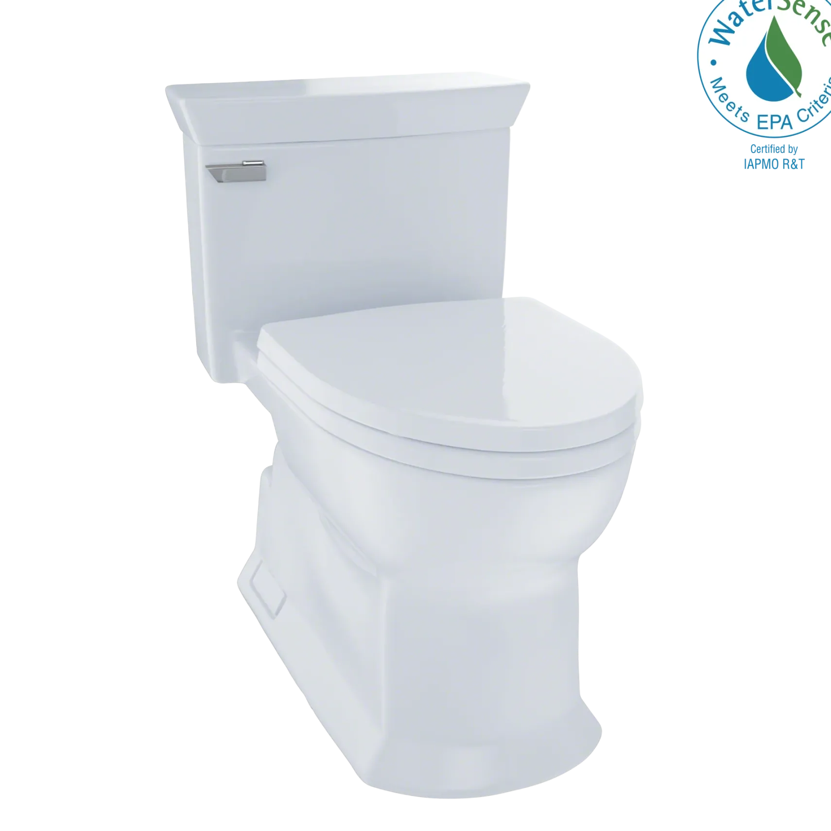 TOTO Eco Soire One Piece Elongated 1.28 GPF Universal Height Skirted Toilet with CEFIONTECT, Cotton White, Vitreous China, MS964214CEFG#01