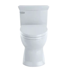 TOTO Eco Soire One Piece Elongated 1.28 GPF Universal Height Skirted Toilet with CEFIONTECT, Cotton White, Vitreous China, MS964214CEFG#01
