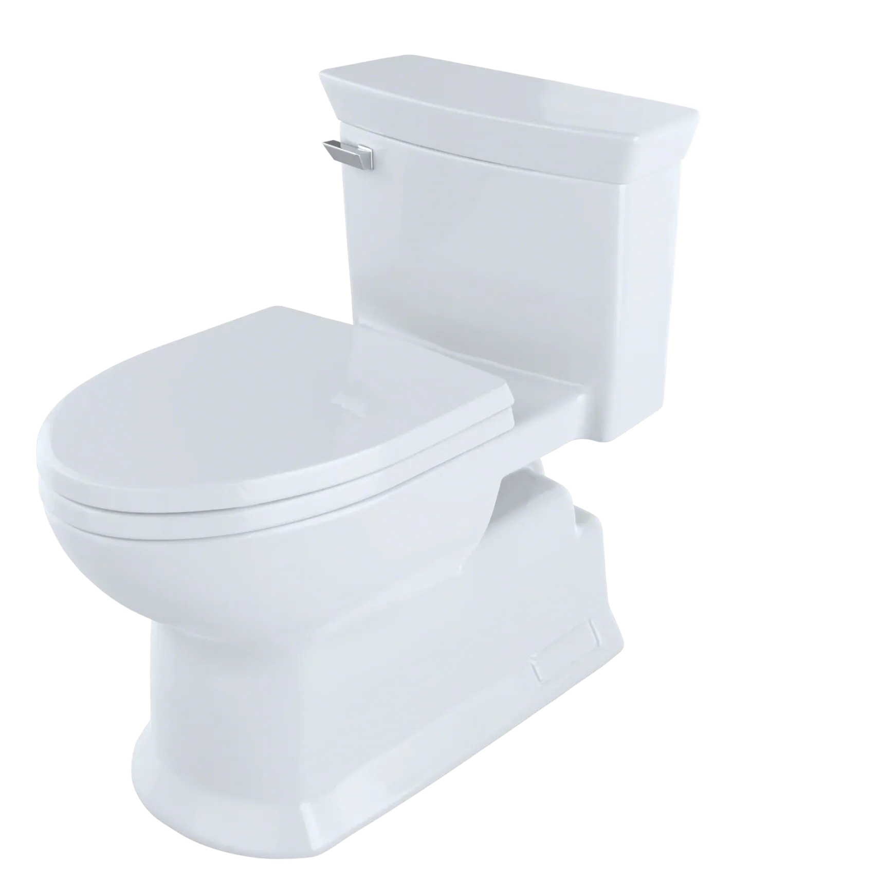 TOTO Eco Soire One Piece Elongated 1.28 GPF Universal Height Skirted Toilet with CEFIONTECT, Cotton White, Vitreous China, MS964214CEFG#01