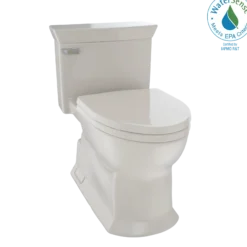 TOTO Eco Soire One Piece Elongated 1.28 GPF Universal Height Skirted Toilet with CEFIONTECT, Bone, Vitreous China, MS964214CEFG#03