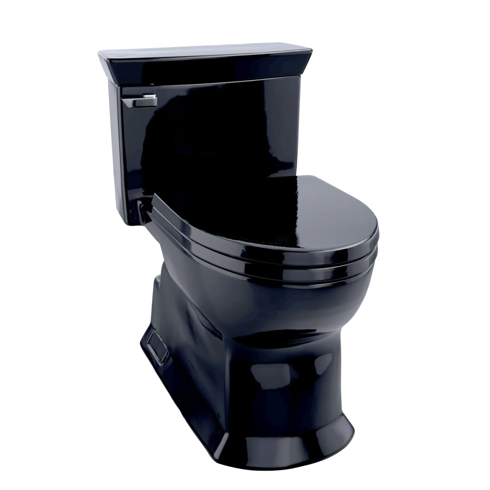 TOTO Eco Soire One-Piece Elongated 1.28 GPF Universal Height Skirted Toilet, Ebony Black, Vitreous China, MS964214CEF#51