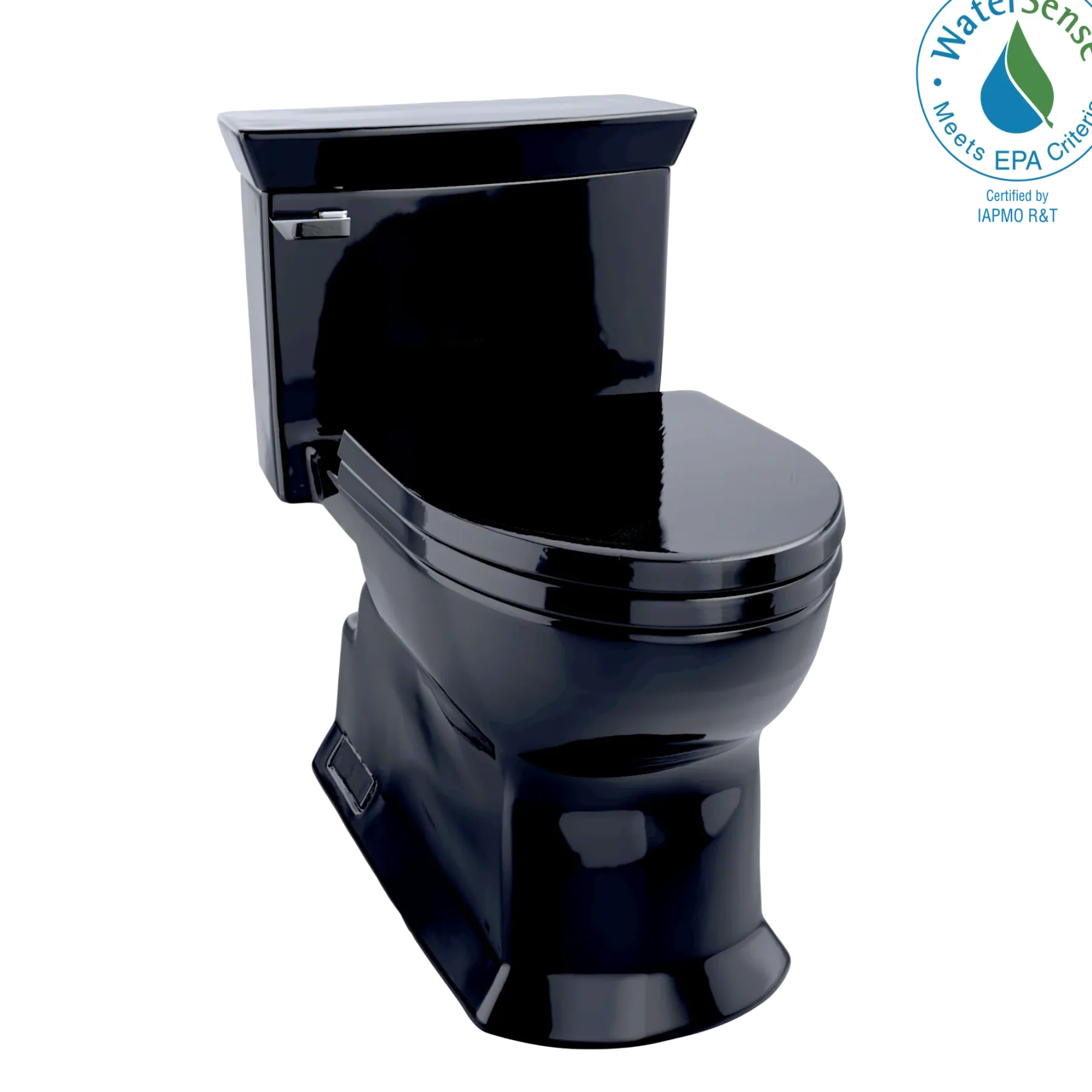TOTO Eco Soire One-Piece Elongated 1.28 GPF Universal Height Skirted Toilet, Ebony Black, Vitreous China, MS964214CEF#51