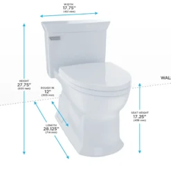 TOTO Eco Soire One-Piece Elongated 1.28 GPF Universal Height Skirted Toilet, Ebony Black, Vitreous China, MS964214CEF#51